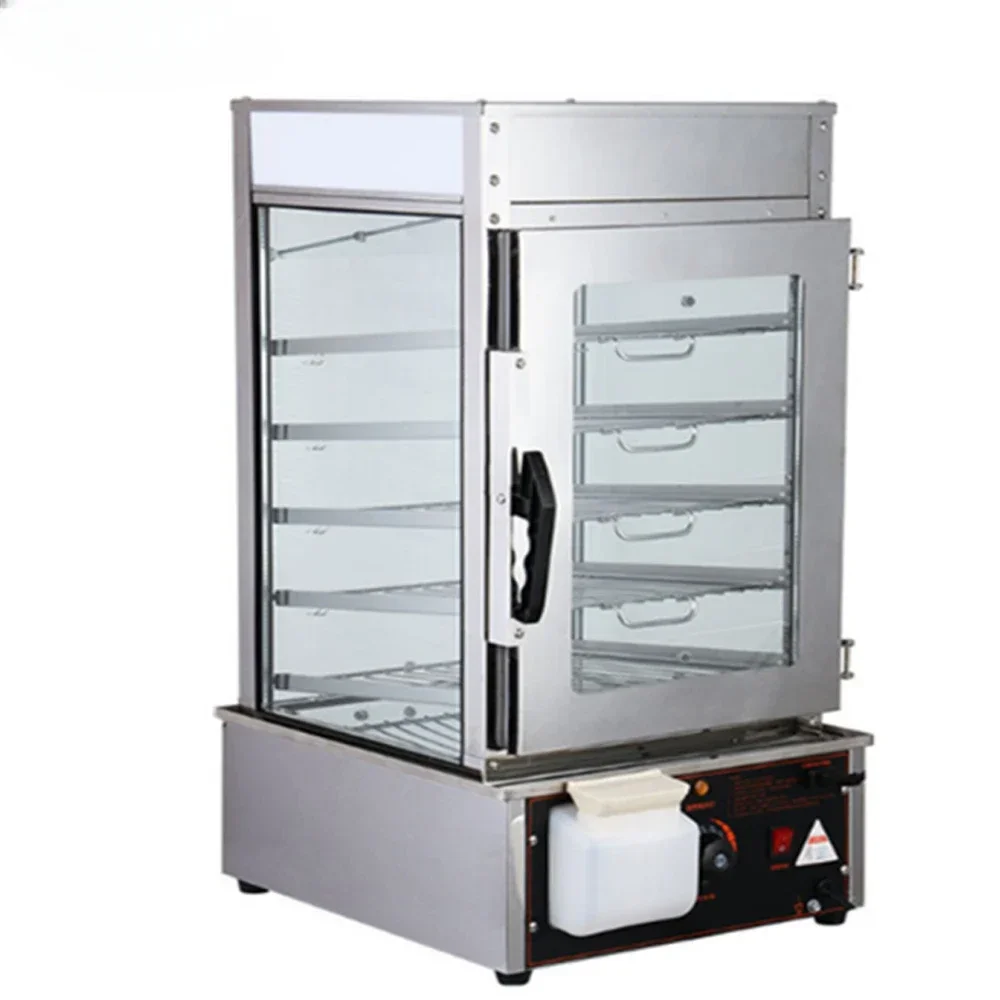 

Hot SalseElectric Commercial Stainless Steel Food Warmer Display Showing Baking Kitchen Machine Bao Dimsum Bun Steamer With Glas