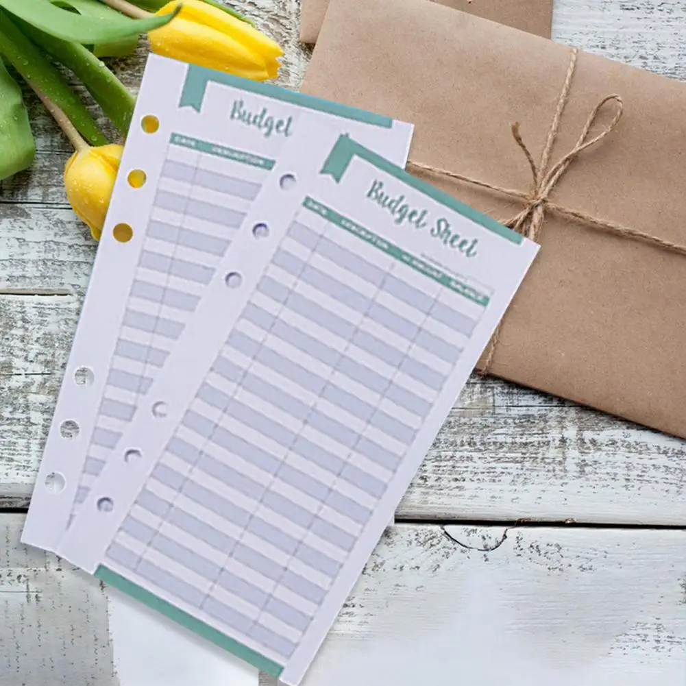 Hoeveelheid Budgettering Bladen Set Bindmiddel Vellen Planner Inserts 12 Stuks Multi-Color Excie Tracker Vellen Voor 6 Ringen Bindmiddel