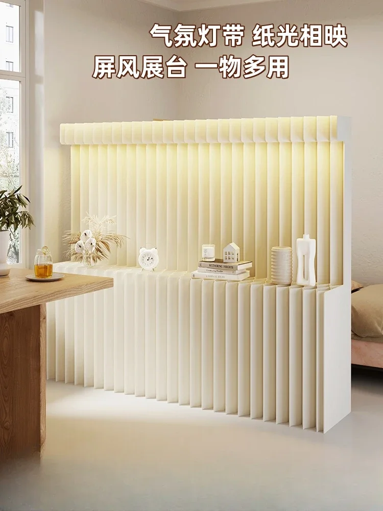 Screen partition storage luminous booth wall simple self-installation folding partition false wall