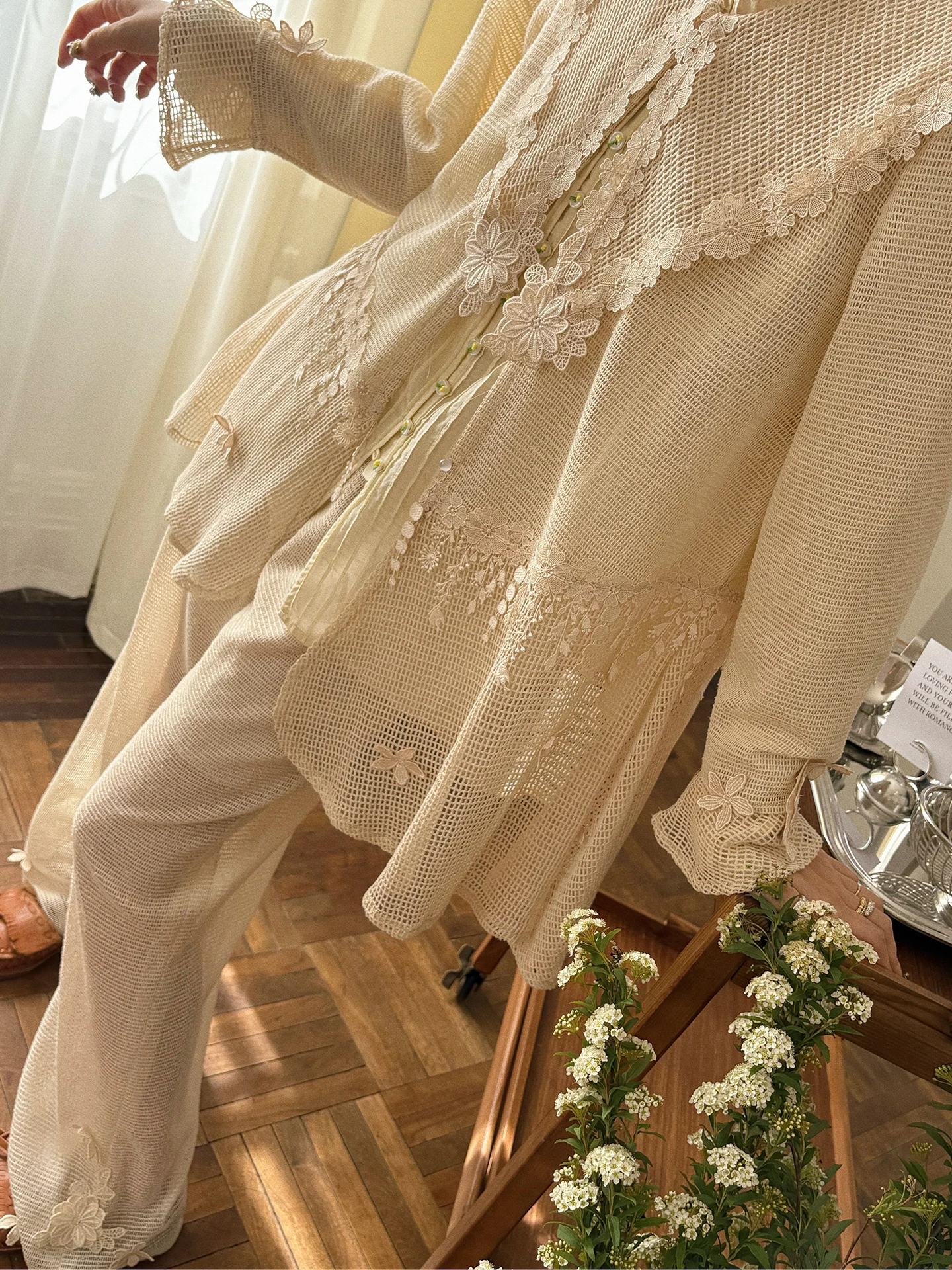 

Винтажный комплект из 100% льняной рубашки и брюк для женщин: свободный крой, повседневный стиль, длинный рукав, круглый вырез, дышащий, комфортный, весенний