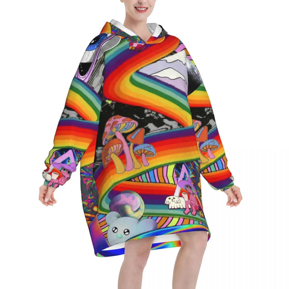 Midnights Gospes Blanket Hoodie Wearable Blanket Oversize with Pocket Warm Sleeping Bag Soft Cozy Onesie