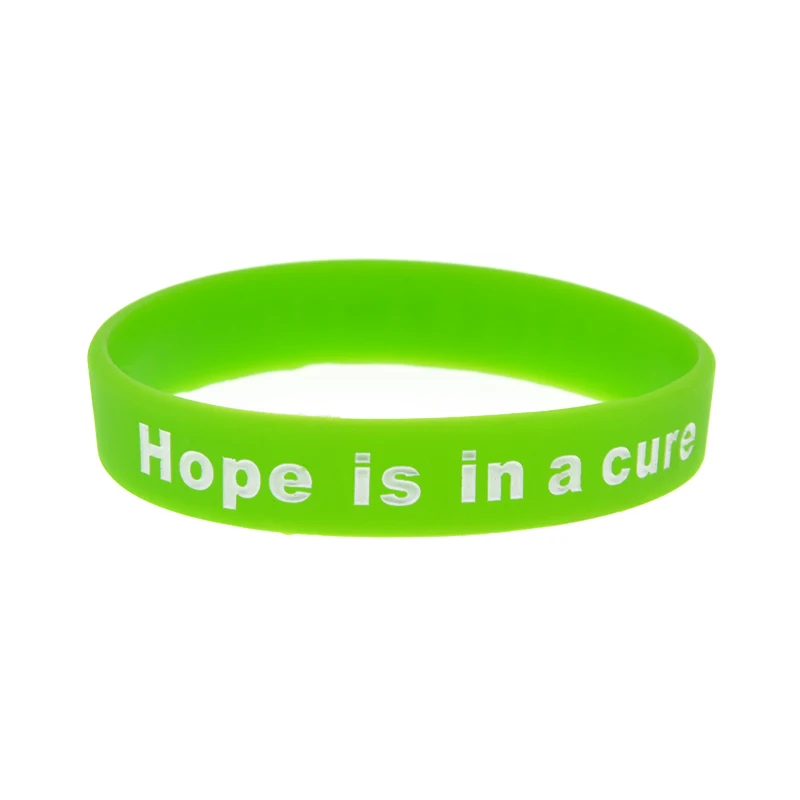 1 PC Diabetes Awareness Silicone Rubber Wristband Hope Is In A Cure Inspirational Bracelet Adult Size