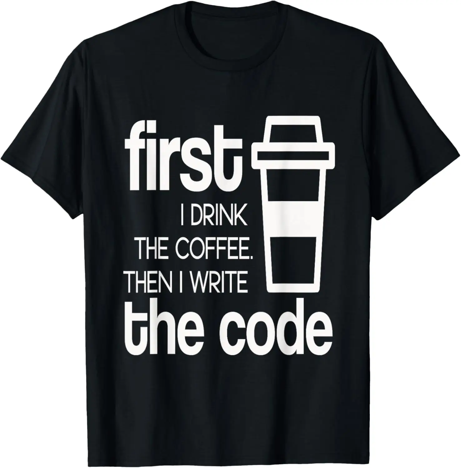 

Футболка «Первое я пить кофе», тем я код, компьютерный программист
