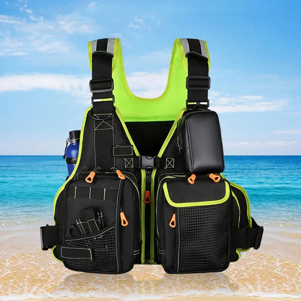 

Survival Whistle Adults Life Jacket Lifesaving Emergency Aid Safety Jacket Large Buoyancy Orange Fishing Vest Outdoor