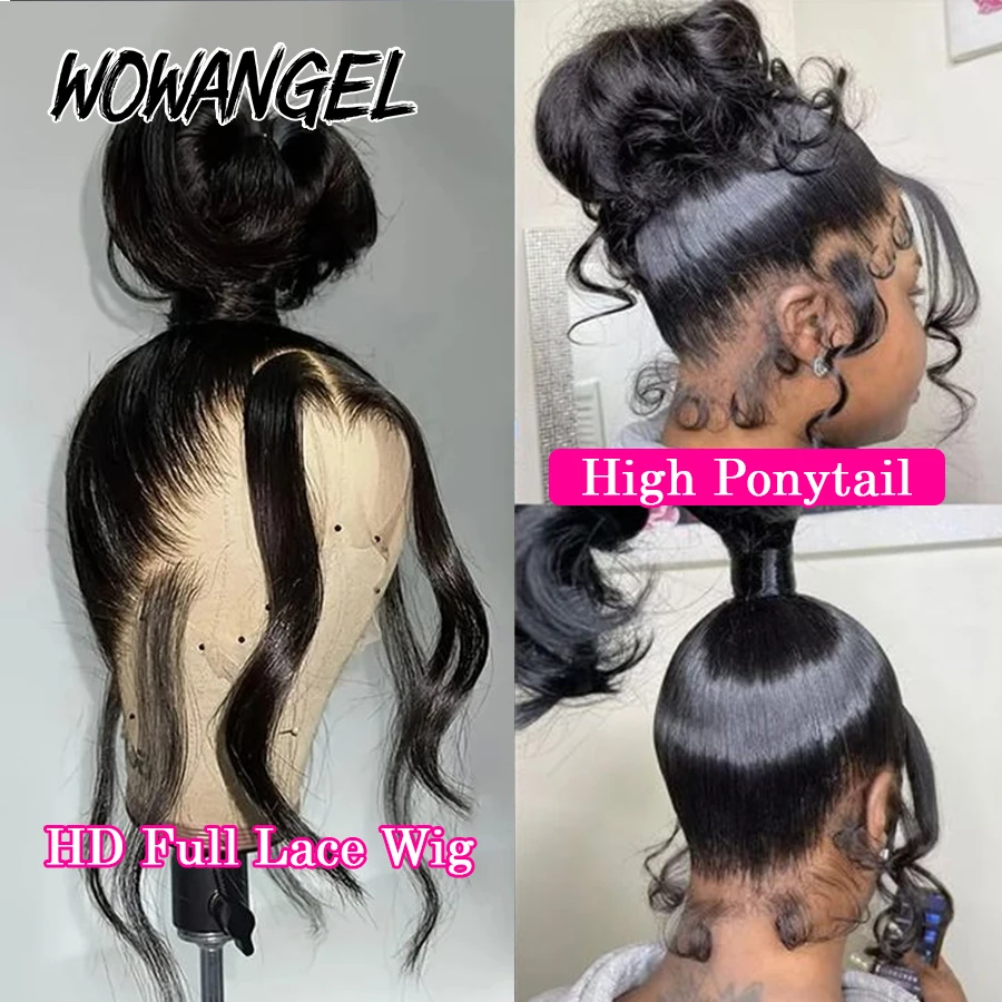 Wow Angel 150% Full Lace Wigs 26in Straight Human Hair Wigs HD Lace Skins Melted Natural Scalp Free Part Remy Brazilian Hair