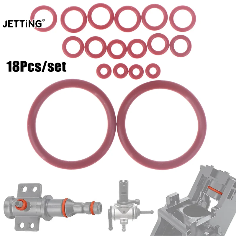 18pcs O-Ring Seal Kit Silicone Gasket For Saeco Gaggia Spidem Coffee Machine Brewing Group Spout Connector Kitchen Accessories