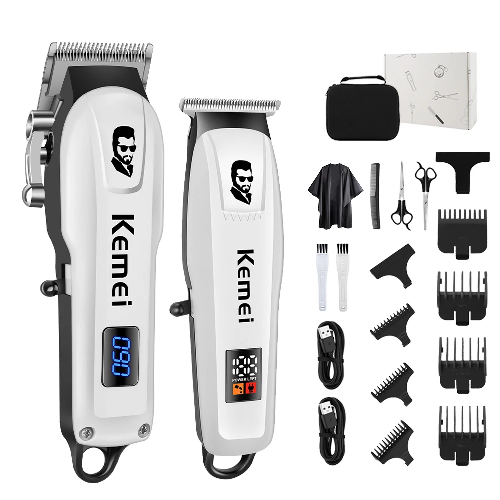 

Kemei KM-232KM-PG232 ЖК-дисплей с зарядкой через USB, машинка для стрижки волос, регулируемая перезаряжаемая электрическая профессиональная машинка для стрижки, триммер для мужчин