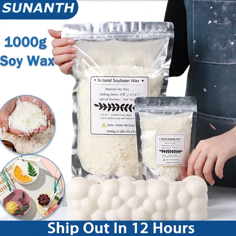 1kg/500g/250g/200g DIY 수제 양초 공예용 천연 간장 왁스 아로마 테라피 양초 성분 첨가제가 없는 간장 왁스 Best5