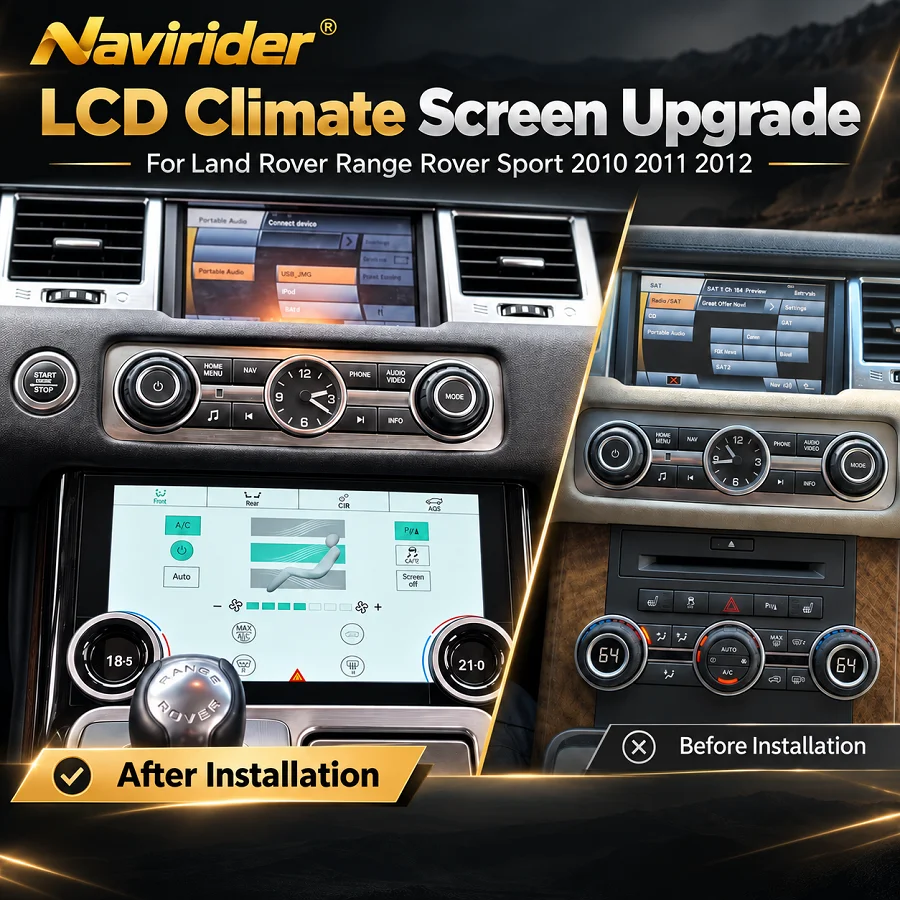 10 Inch Touch Screen Climate Control LCD AC Panel For Land Rover Range Rover Sport 2010 2011 2012 Physical Knob Easy Install
