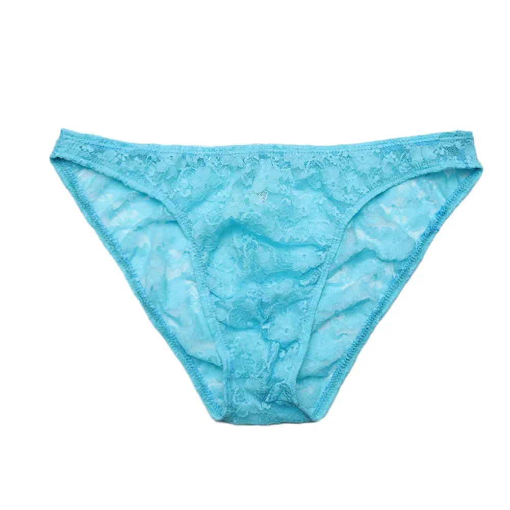 Bragas para hombre, ropa interior de encaje Sissy, calzoncillos sexis, calzoncillos tipo Tanga transpirables transparentes, lencería Sensual