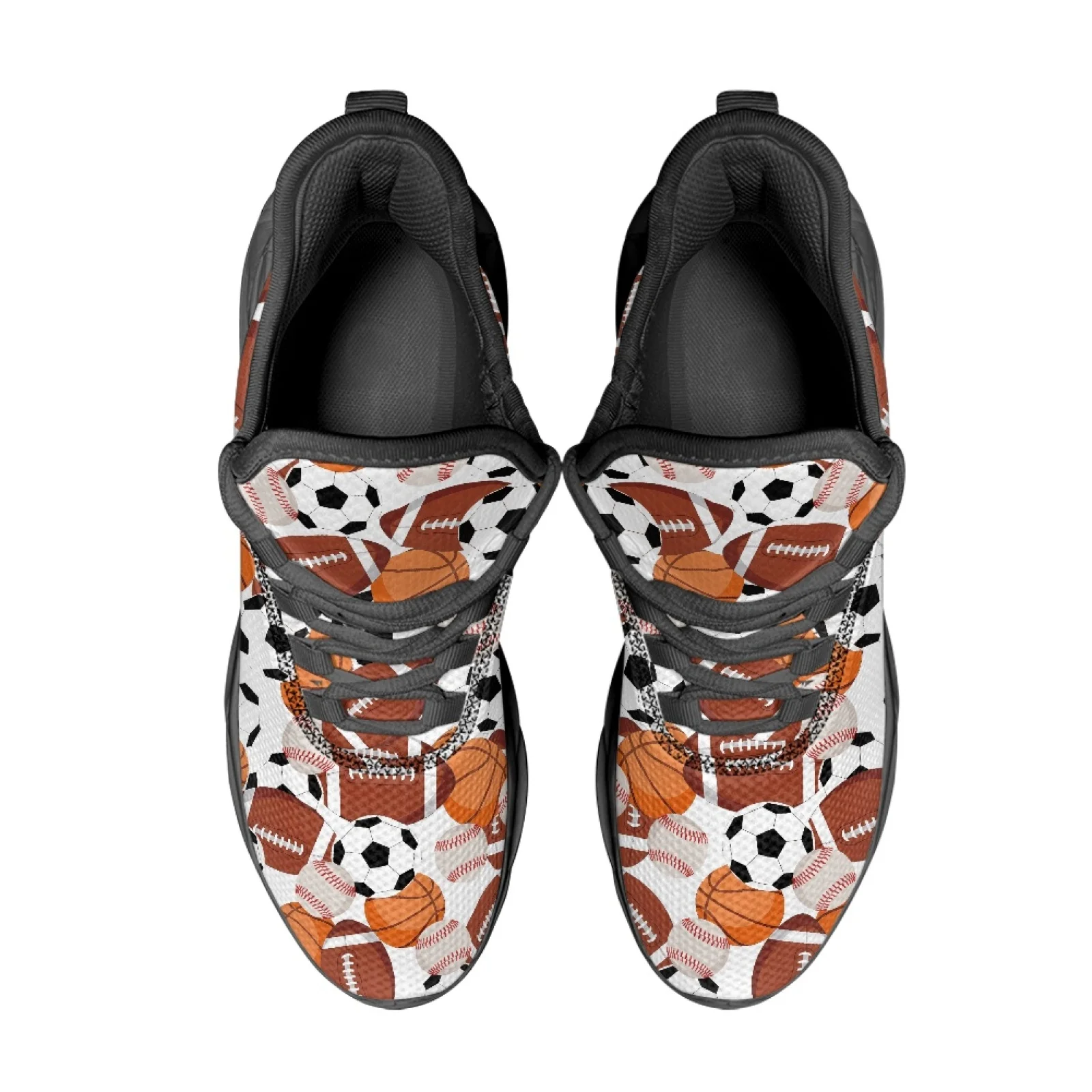 PENSTROLL Sports Balls Pattern Non Slip Athletic Sneakers for Student Mesh & EVA Men's Sneakers Running Tennis Shoes