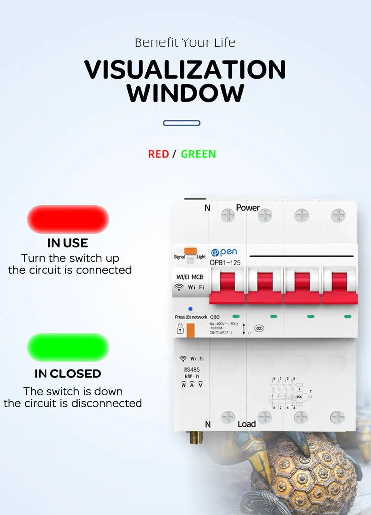 3P 25A 32A 40A 63A 100A AC230V TUYA Smart WIFI Metering Circuit Breaker automatic switch Leakage Protection kWh Meter