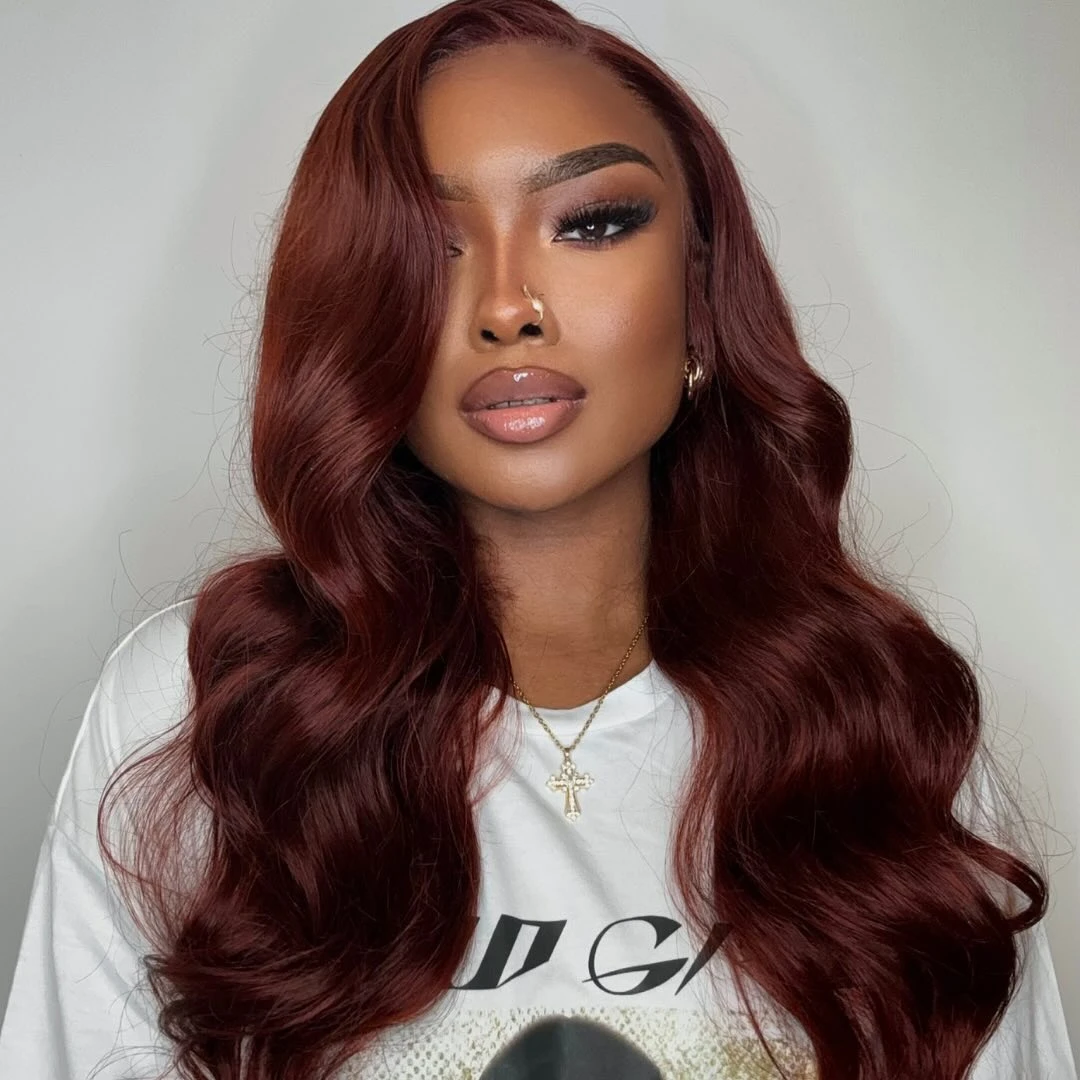 

Красновато-коричневый 13x4 Парики из натуральных волос на кружеве Объемная волна Hd Кружевные фронтальные парики ковчег Красные коричневые парики Бразильские распродажа Предварительно выщипанные