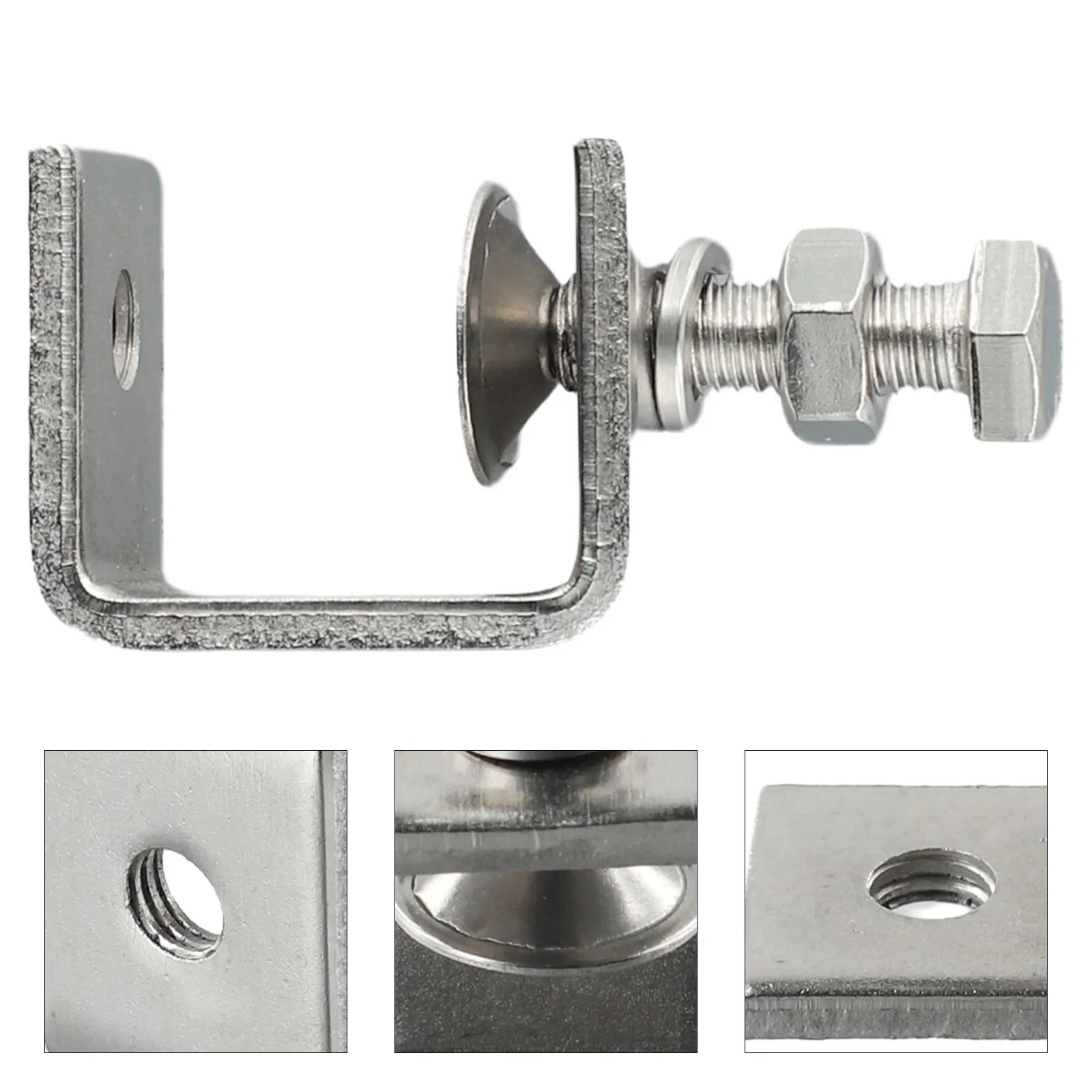 Corrosion-resistant C-clamp Jaw Small Desk Clamp 1/2/4pcs 16-25mm Clamp Range Easy To Install Silver Stainless Steel