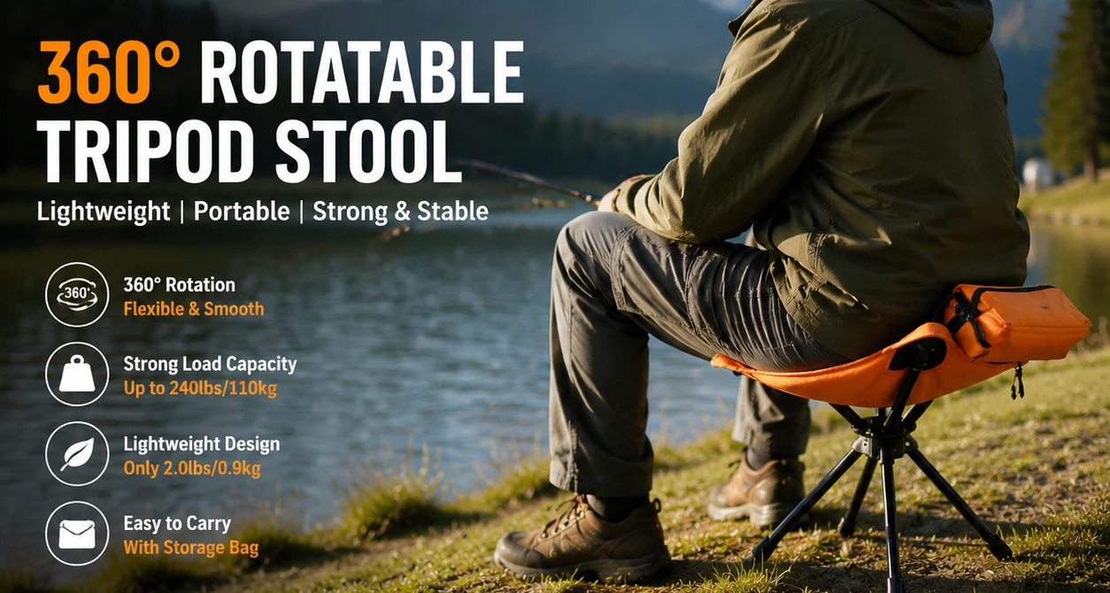 Hunting And Fishing Outdoor Chairs - Sgabello da Campeggio Ultraleggero Girevole a