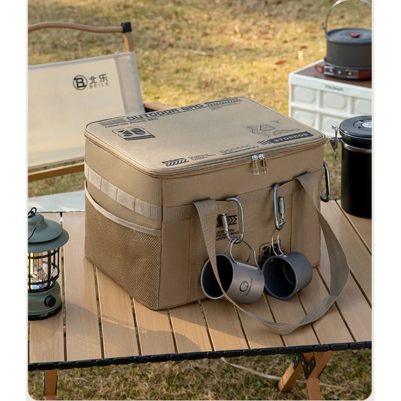 Waterproof Insulated Tactical Duffle Bag 30L, Large Foldable Camping Storage Backpack for Outdoor Picnic, Hiking Activities