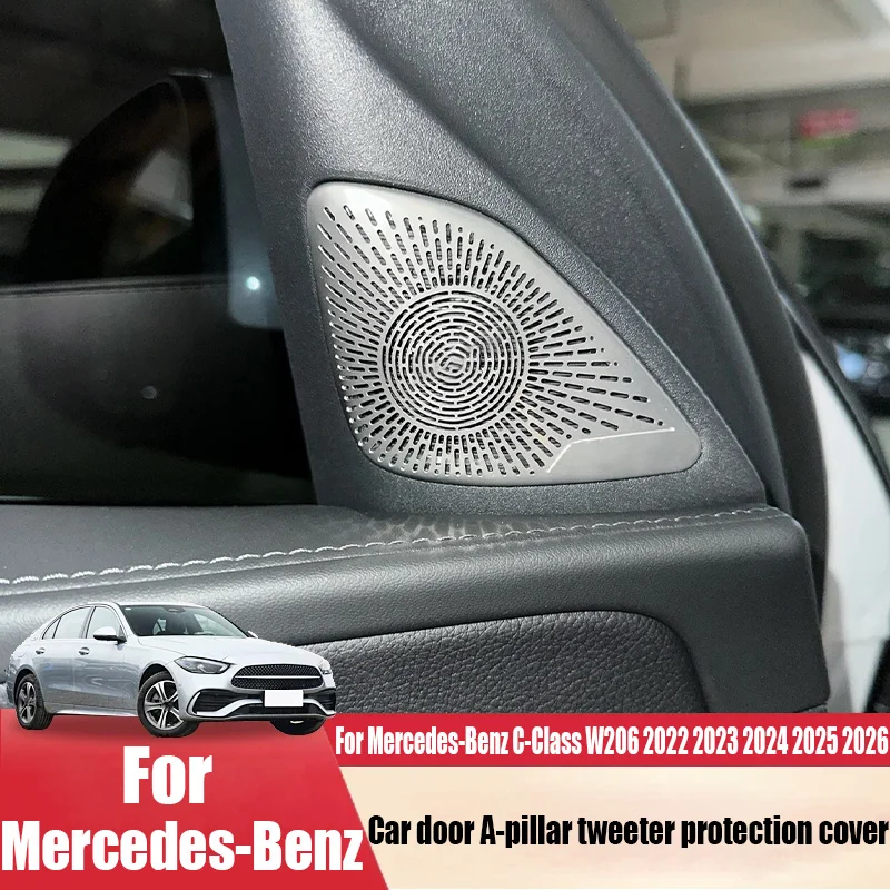 Car door A-pillar tweeter protective cover automotive interior supplies For Mercedes-Benz C-Class W206 2022 2023 2024 2025 2026