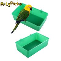 Water Bath Tub For Parrot Parakeet Bird Cage Accessories Pet Bird Bowl Parakeet Food Dispenser Parrot Bath Basin Bird Food Box