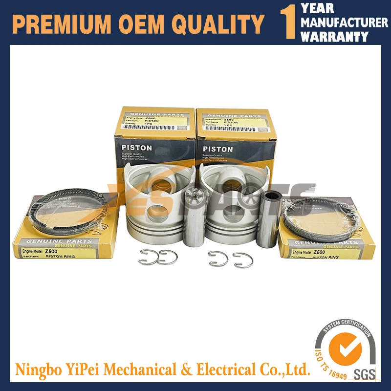 

2 set Piston & Rings Kit Set STD 68mm for Kubota D750 Z500 ZB500 B5200 Diesel Engine 15261-21110