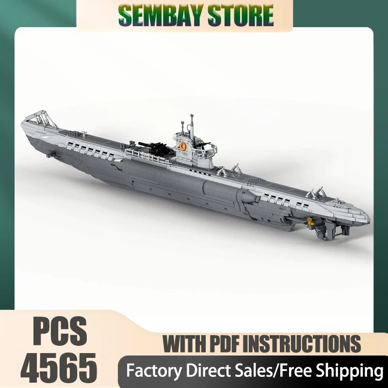 

Модель военной лодки Moc, строительные кирпичи, модульная U-образная лодка, модель VIIC, технологические блоки, рождественские игрушки «сделай сам», строительные подарки