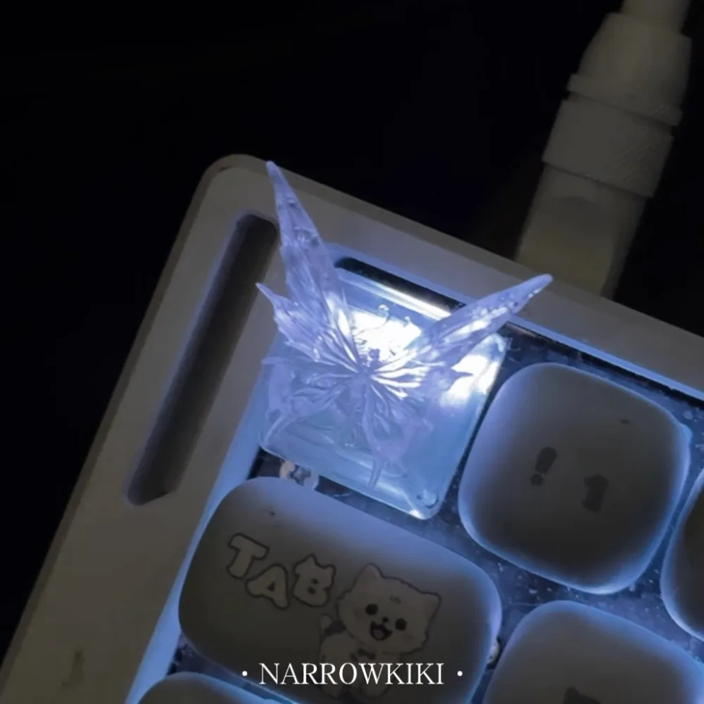 

Lunar Butterfly Keycap Custom Foggy Transparent OEM Resin ESC Anime Artisan Key Caps Mechanical Keyboard Gaming Accessories Gift