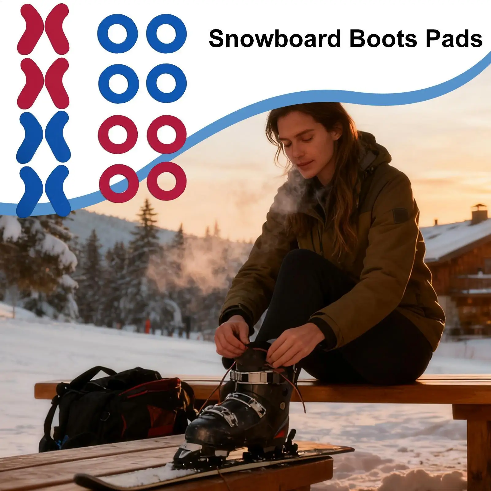 منصات تركيب أحذية التزلج 16 قطعة ذاتية اللصق إيفا رغوة واقية التزلج الكاحل حماية رغوة الحشو لتقليل رفع الكعب #2