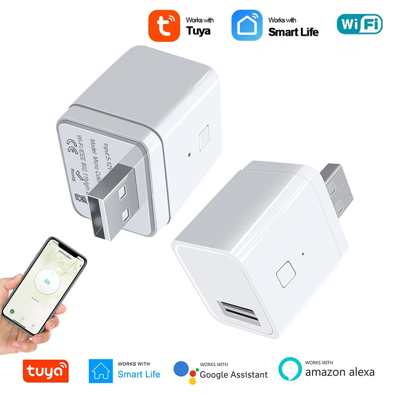 Tuya Smart WiFi Micro USB Adaptor Switch 5V Mini 1 USB Power Adaptor Smart Life Control Via Alexa Google Smart Home Yandex Alice