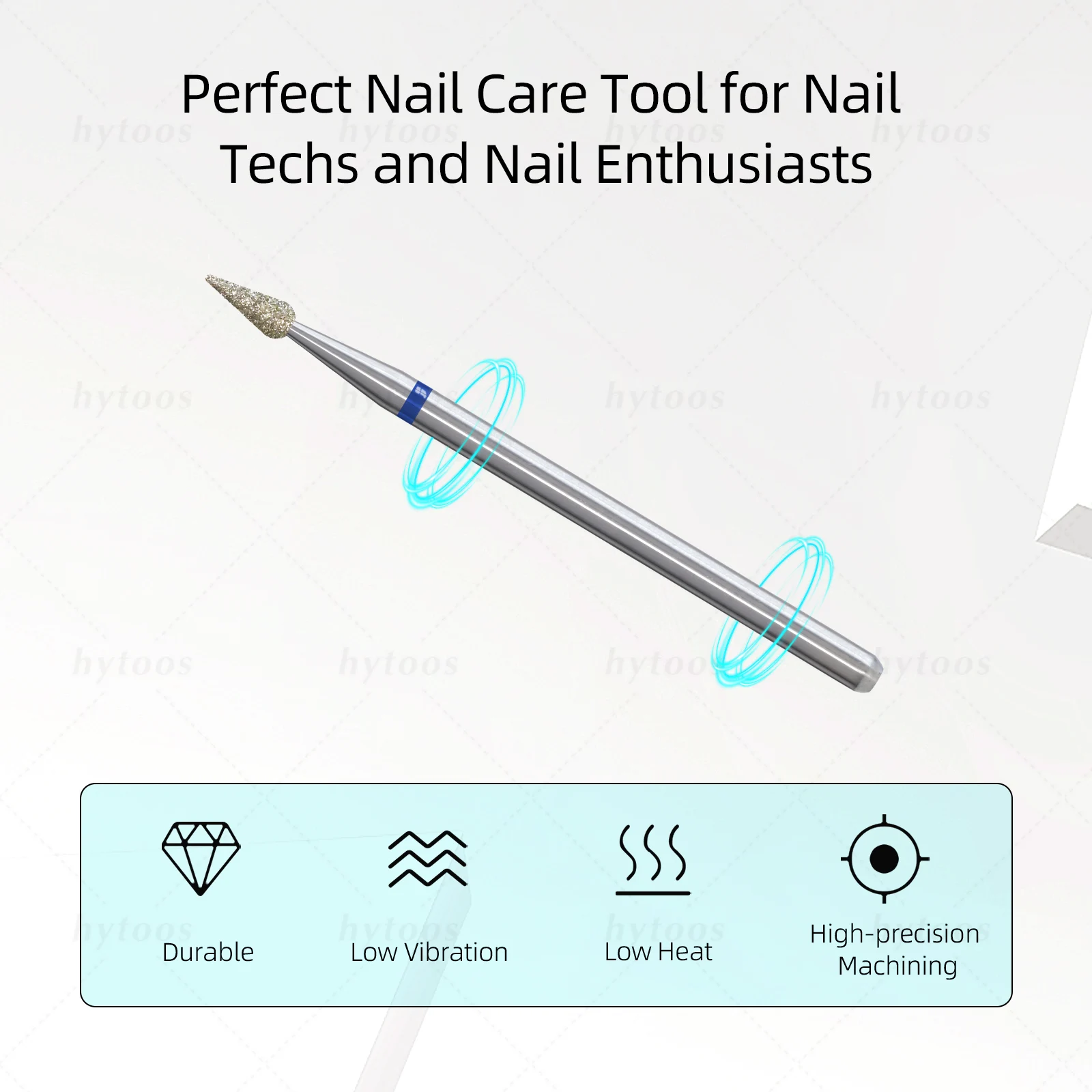 HYTOOS 2mm Mini Bud Diamond Nail Drill Bits Russian Cuticle Nail Bit Professional Safety Under Nail Dead Skin Cleaner Tools