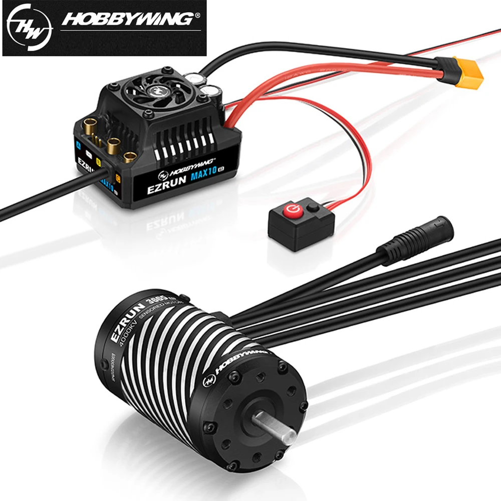 HobbyWing EZRUN MAX10 G2 80A 140A Sensored Brushless ESC 3652 3665 G3 2400KV 3200KV 3300KV 4000KV 5400KV Motore Per 1/10 RC Auto