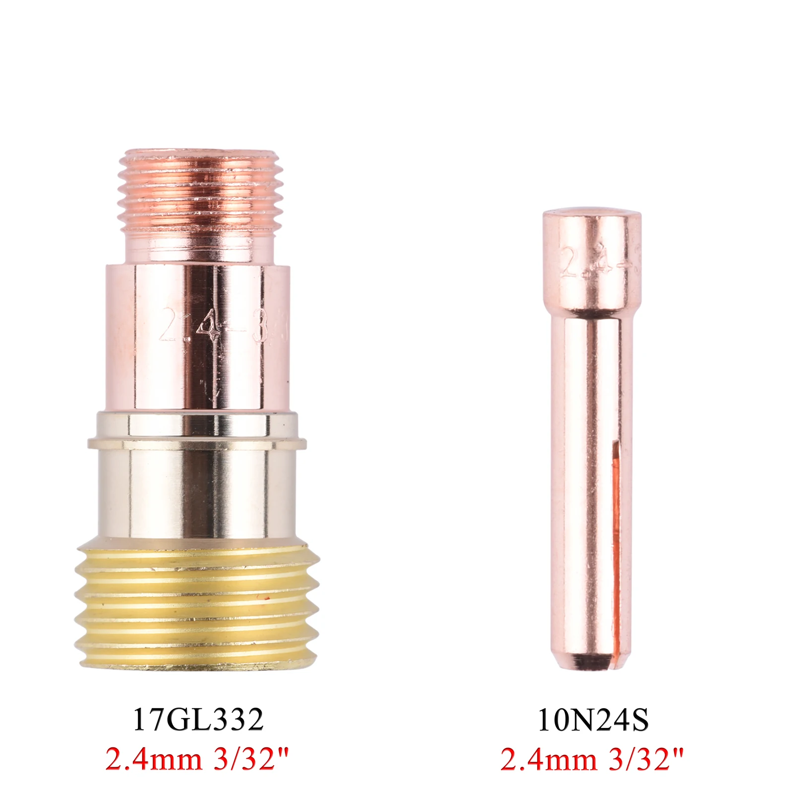 

1.0/1.6/2.4/3.2mm TIG Collet Body Collet 10N22S 10N23S 10N24S 10N25S 17GL040 17GL116 17GL332 17GL18 For TIG WP17 18 26 Torch