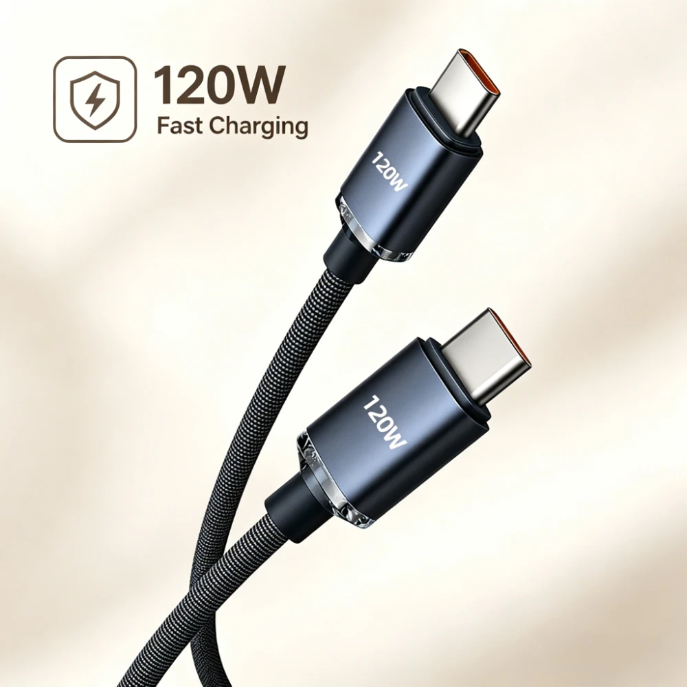 6A 120W USB-C-auf-Typ-C-Verlängerungskabel, USB-C-Ladekabel für Xiaomi 17, Huawei Redmi, 0,25 m/1 m/1,5 m/2 m