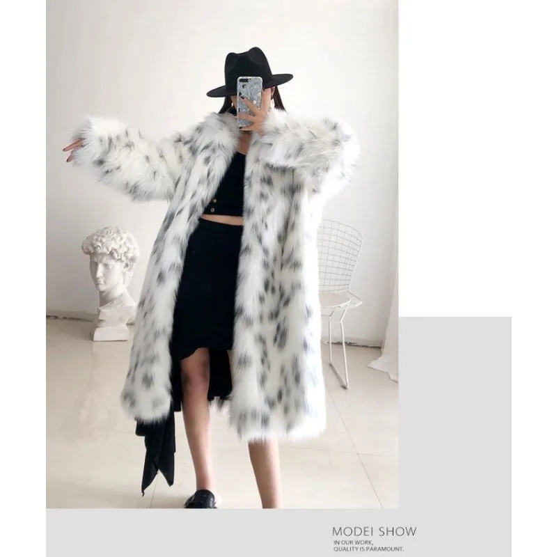 Damskie jesienno-zimowe topy płaszcz sztuczne futro kołnierz retro proste luźne wygodne rekreacyjne modne eleganckie miękkie etniczne uniwersalne cienkie