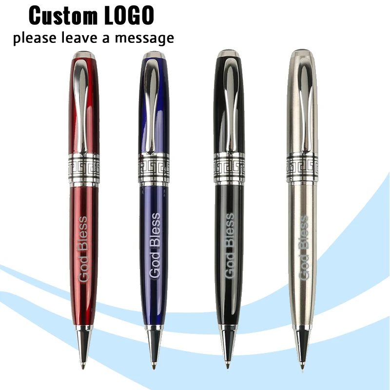 

Creative Business Rotating Metal Ball Point Pen Personalized Gift Office Pens Customized Logo Student Stationery Wholesale