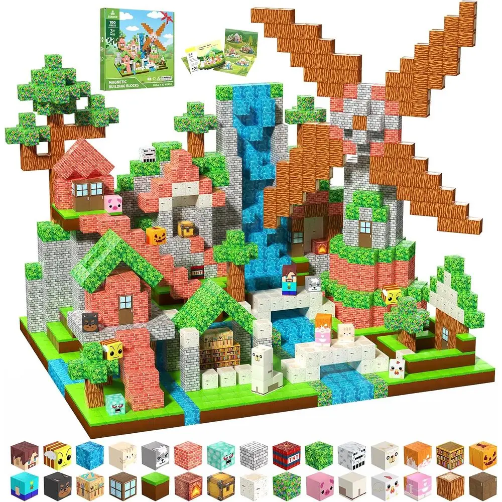 

Magnetic Building Blocks - STEM Toys for Kids, Ages 3+, Ideal for Christmas & Birthday Gifts (Forest House)