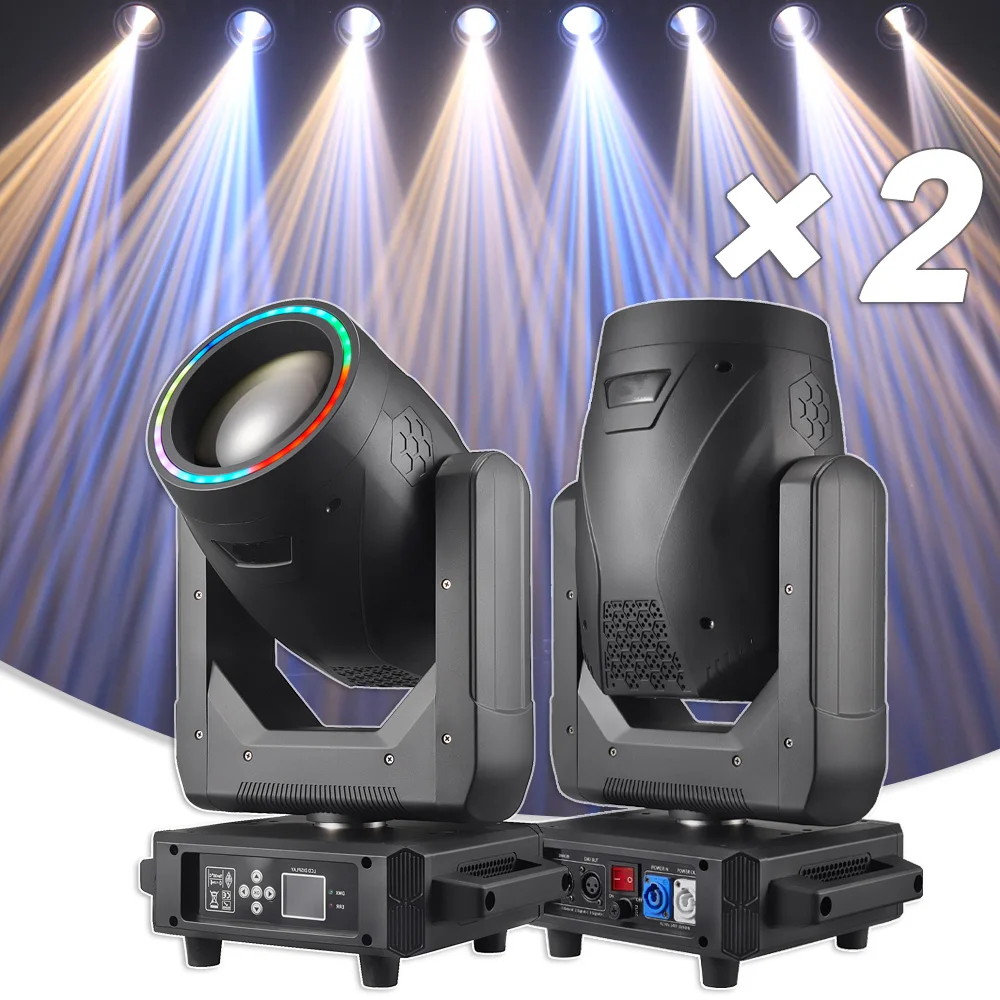 2pcs/lot 17R 350W Beam Moving Head Light SMD Hole Rainbow Focus Frost Stage Lighting For Dance Party Dj Club Bar Disco Lights