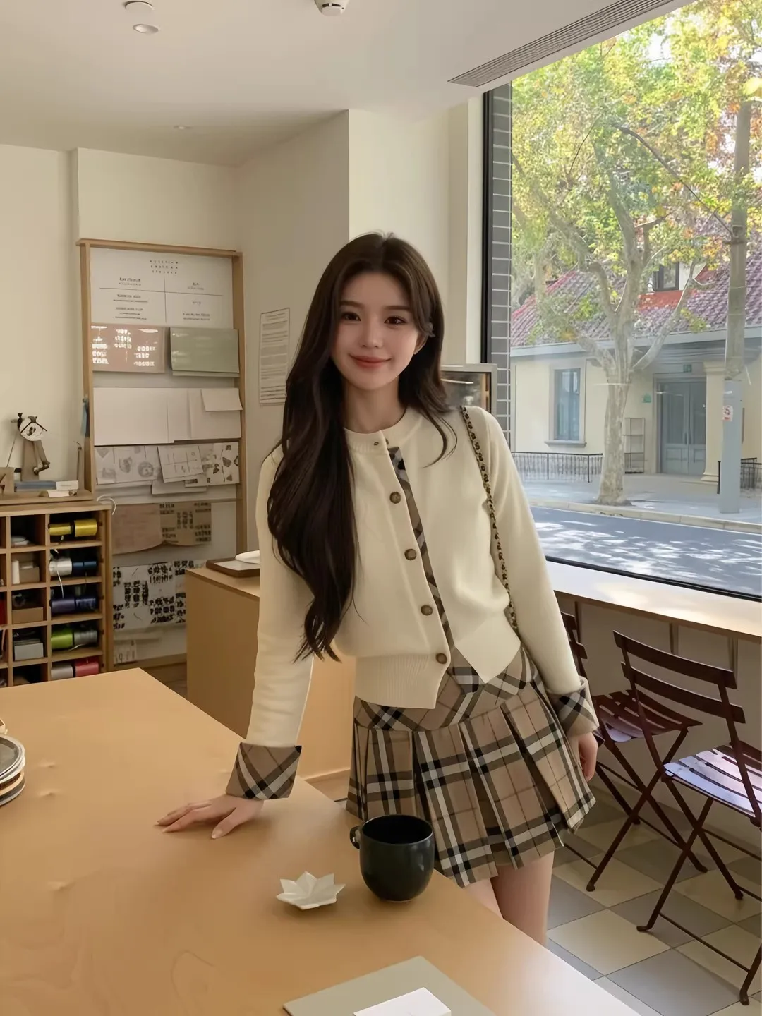 

Stylish Korean College Style Two-Piece Set Women's Skirt And Knitted Sweater Outfit Spring Fashion Breathable Comfortable