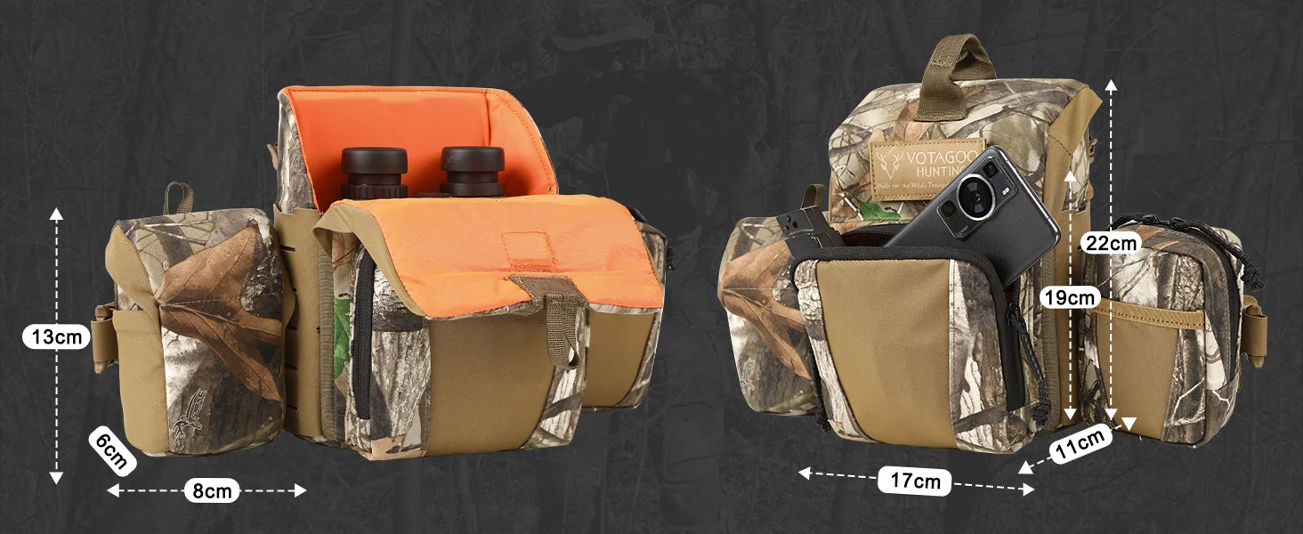 VOTAGOO Fernglas-Tragetasche, Bino-Brusttasche mit Magnetverschluss und MOLLE-System, Wasserabweisend für Jagd und Outdoor-Aktivitäten – Detail 4