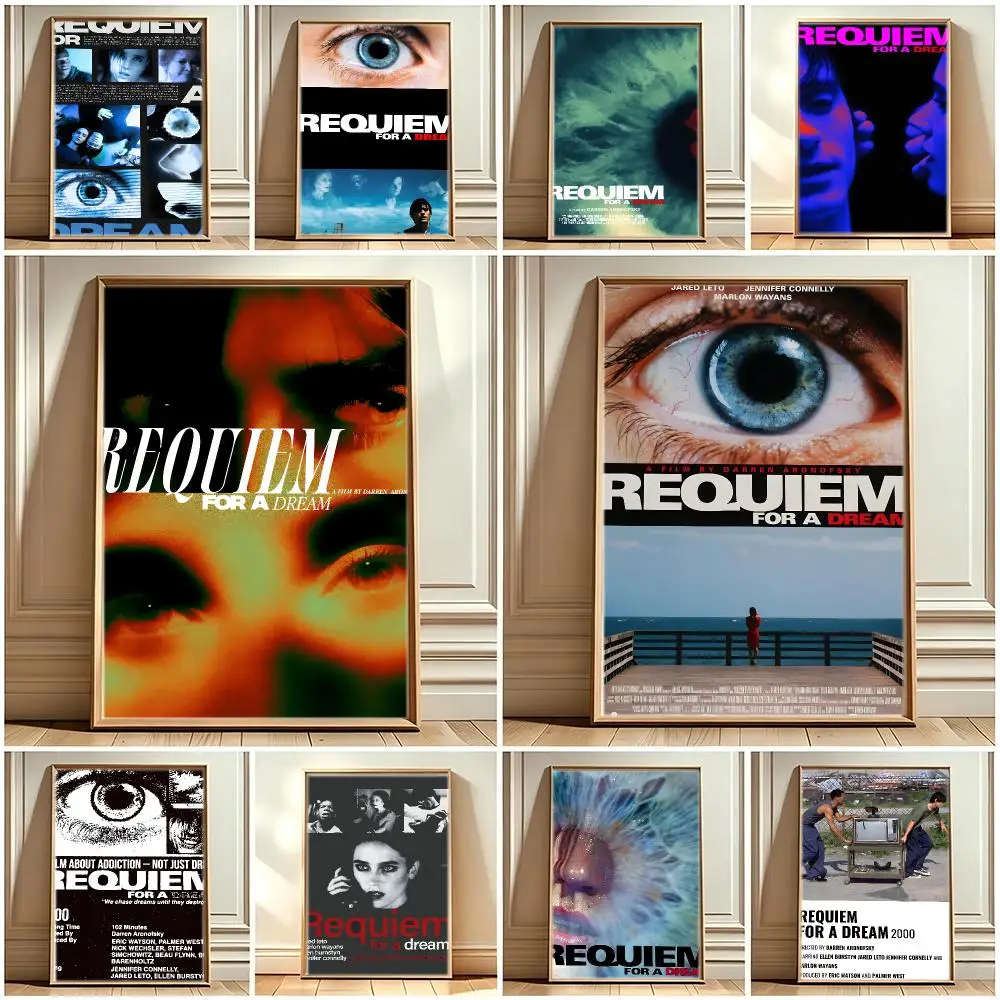 Classic Movie R-Requiem for a Dream Poster Print Painting Home Decor for Bedroom Living Room Hallway