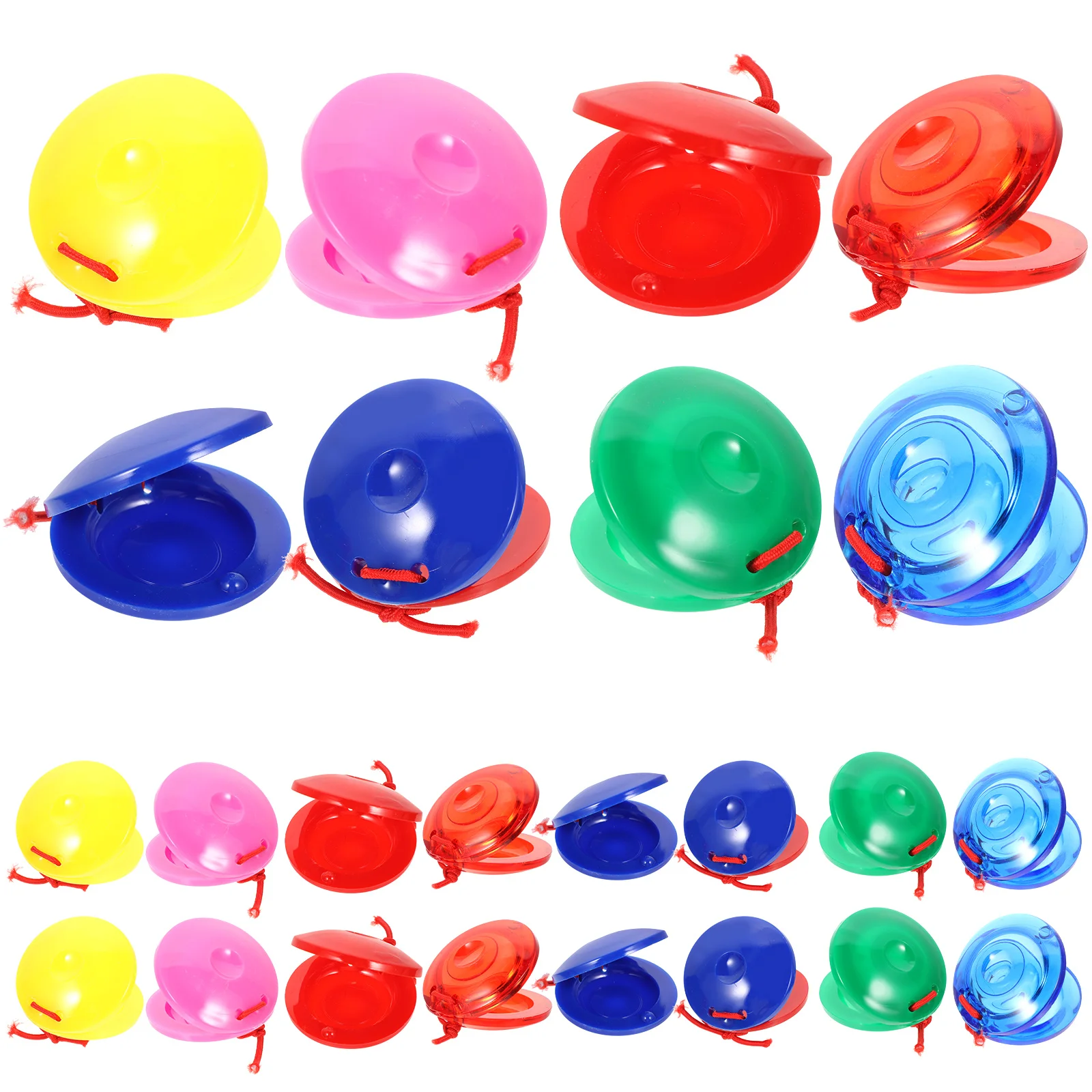 24 Pcs Mini Toys Plastic Castanets Percussion Instruments Dance Board Red Creative Preschool