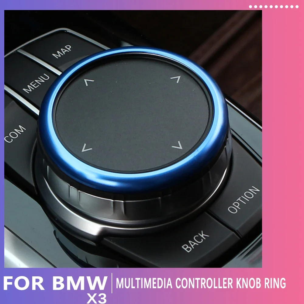 Car Media Volume Knob Circle Ring Sticker Trim for BMW X3 G01 X4 G02 2018 2019 2020 2021 2022 Accessories Car Styling