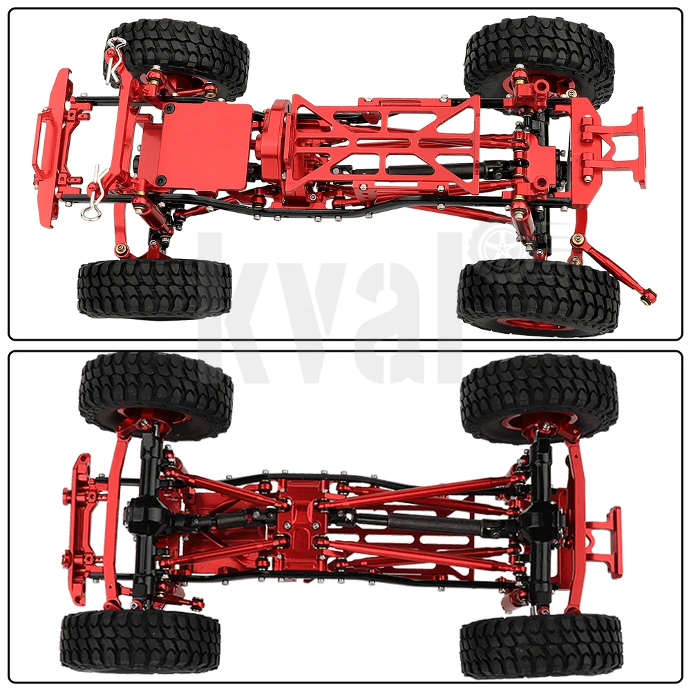 Metalowe rama samochodu modernizacze z podwójnymi przednimi osiami do 1/24 osiowych SCX24 90081 RC zabawki zdalnie sterowane 1:24 części samochód DIY