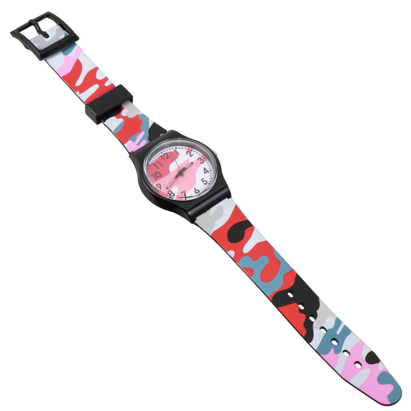 1Pcs Camouflage Watch Cartoon Style Lightweight Wristwatch with Large Easy-Read Numbers for Learning