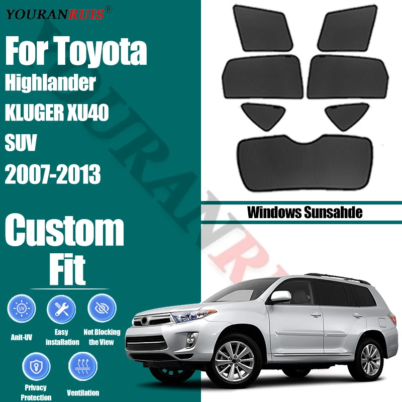

For Toyota Highlander KLUGER XU40 SUV 2007-2013 Magnetic Car Windows Front Windshield Sunshade Visor Car Sun Protection Curtains
