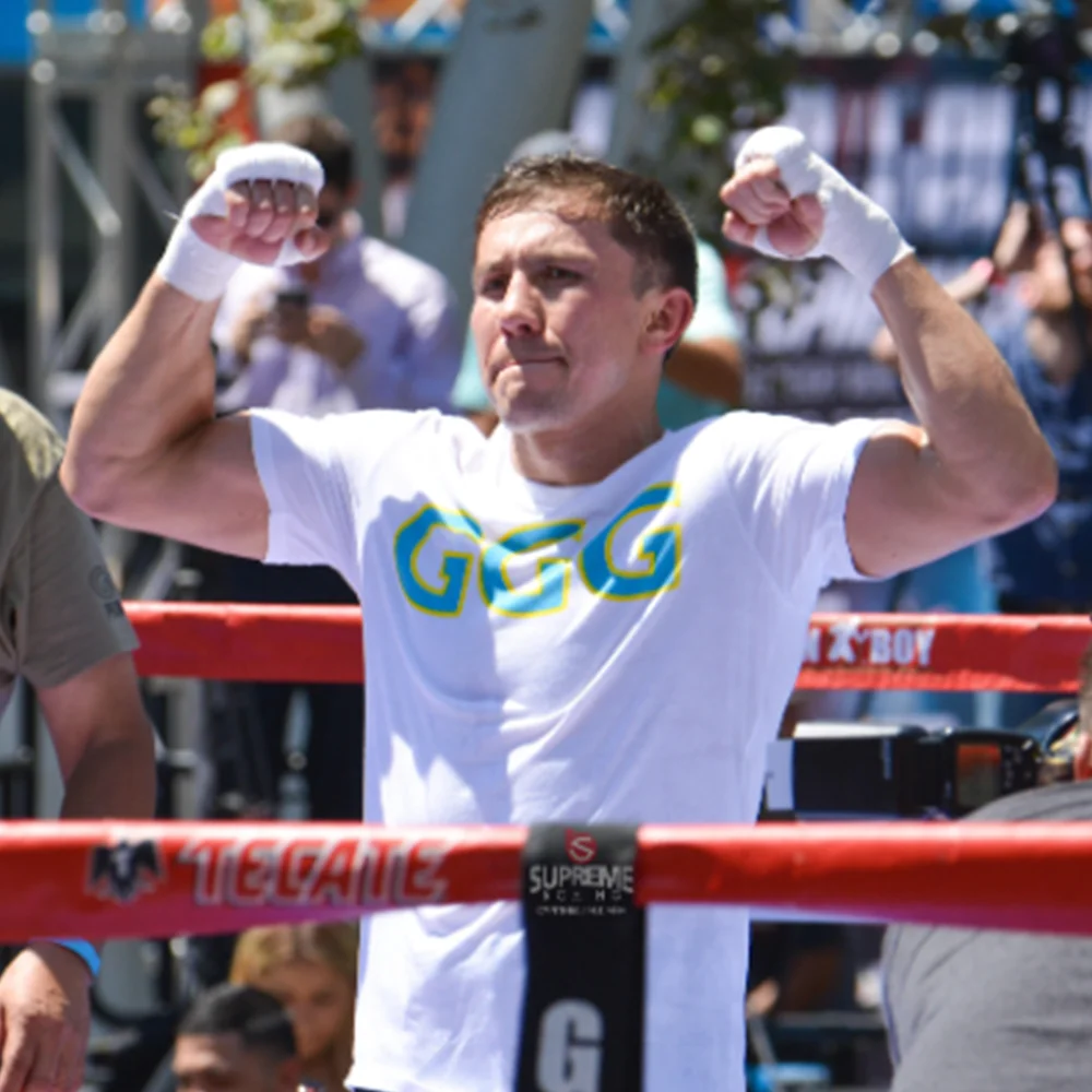 

Sports Boxer T Shirt GGG Letter Pirnted T Shirt 100%Cotton Comfortable Casual Breathable Tees Gift Surprise Triple G Kazakhstan