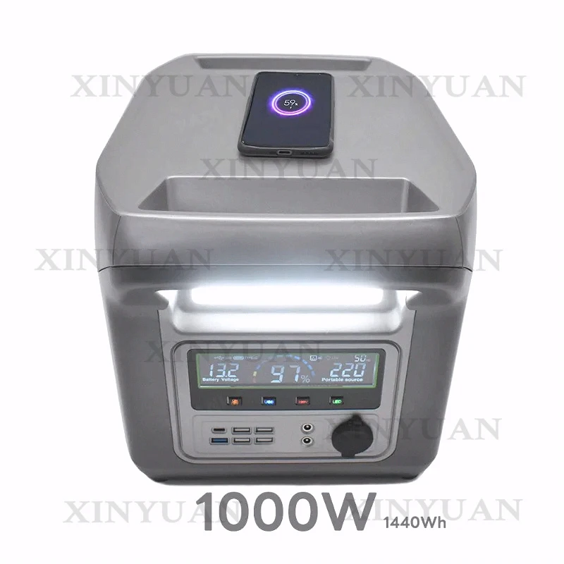 Large Capacity 1000Wh Portable Power Station with 1000W 220V AC Output, Ideal for Camping, Live Streaming, Vending and Emergency
