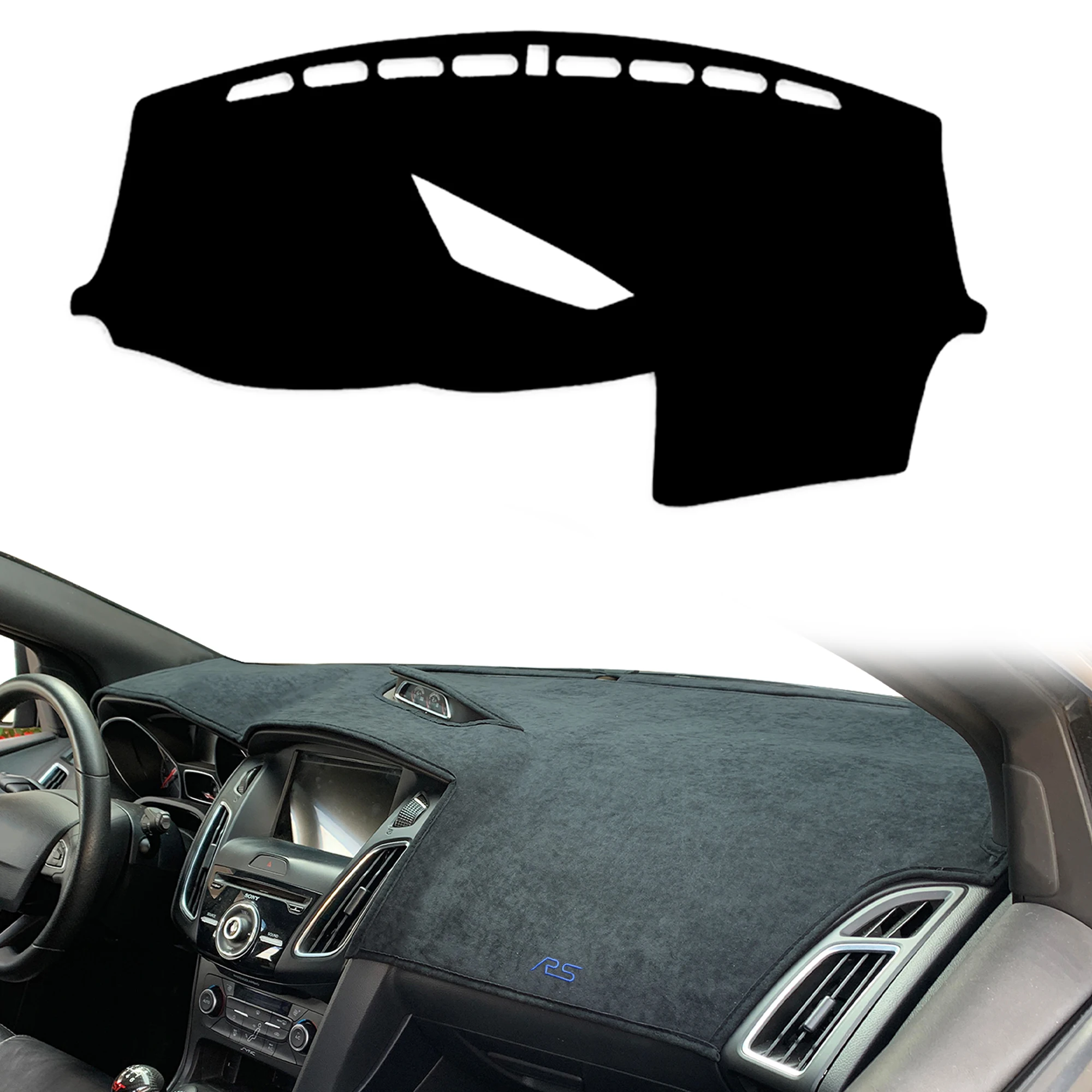 for Ford Focus 2011-2018 MK3 RS ST Anti-Glare Dashmat Dashboard Cover Dash Mat Sun Block Anti-UV Non-Slip Car Protector Mat