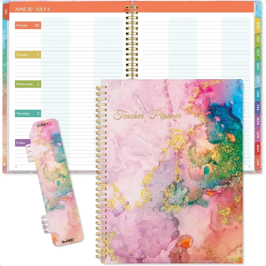 

Teacher 20252026 Academic Year Lite Lon Book with 7 Periods Jul 2025 Jun 2026 8.5x11 Daily Weekly and Monthly Organizers Plan