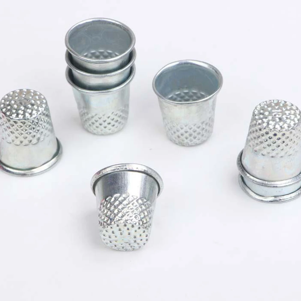 

50Pcs Silver Metal Thimbles Protective Finger Caps for Sewing Quilting Needlecrafts Portable Craft Safety Equipment Vintage