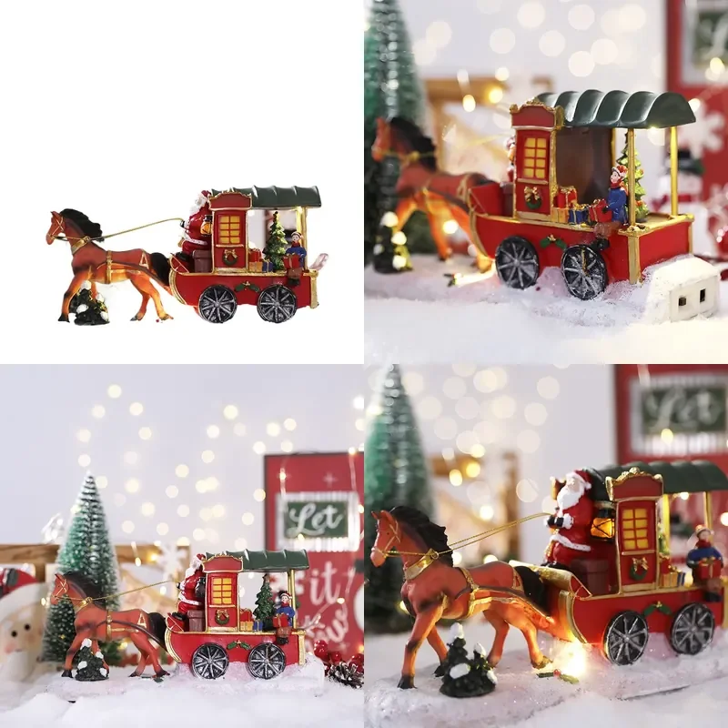 Christmas Decorations Luminous Carriage Lights Hotel Shopping Mall Office Building Window Bar Set Small Ornaments