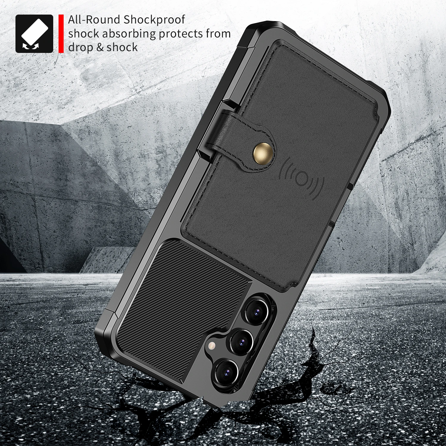 for Samsung Galaxy A14 5G/A54 5G Credit Card Case PU Leather Flip Wallet Cover with Photo Holder Hard Back Cover image 3